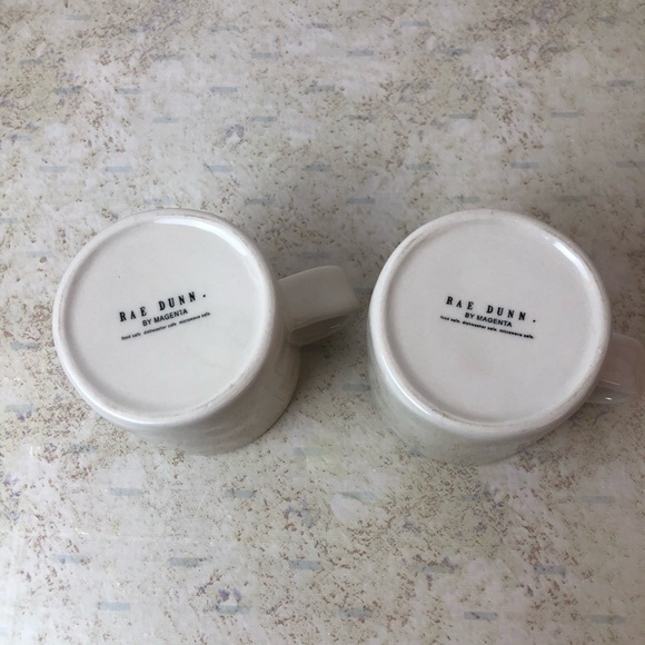 Rae Dunn by MangetaType Print Peace & Wisdom Set 2 Mugs Beige - Picture 8 of 8